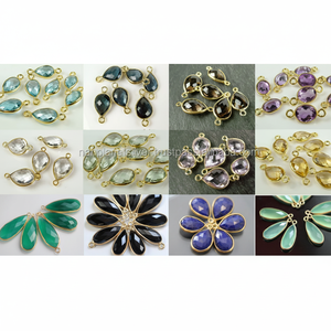 ขั้วต่ออัญมณีฝาสีเงินสเตอร์ลิง925สำหรับงานแต่งงานจี้อัญมณีผสม - Product Image 1