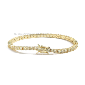 Zircon <b>Bracelet</b> 3mm <b>Copper</b> Inlaid Zircon Tennis <b>Bracelet</b> Hip Hop Hipster Accessories Tanjing Fashion Lijing Necklace - Product Image 5