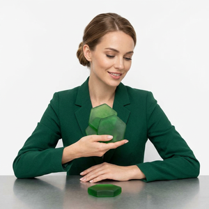 Juego de Posavasos Hexagonales Modernos de Resina Verde, Antideslizantes, para Decoración del Hogar y Bar - Product Image 1