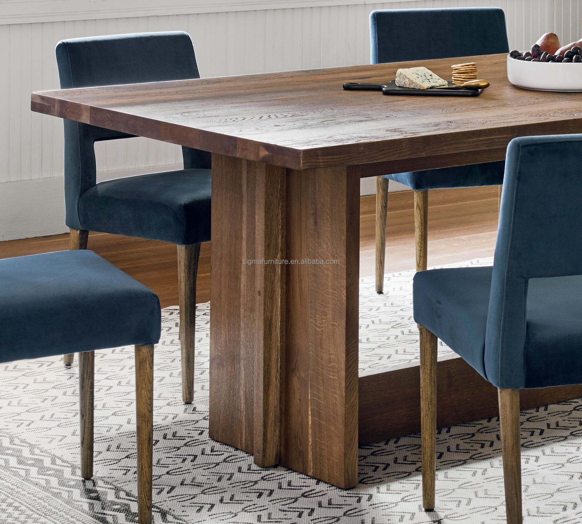 Best quality rustic style farmhouse wood dining table new design courtyard coffee table