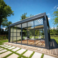 Pergola bioclimatique automatique motorisée en aluminium thermolaqué, résistante aux intempéries, pour balcon extérieur