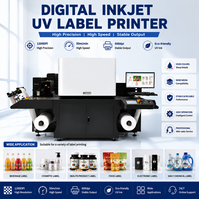 New Digital UV Inkjet Label Printer 1 Year High-Speed Variable Data QR Code Barcode Printing for Food Beverage Electronic Health