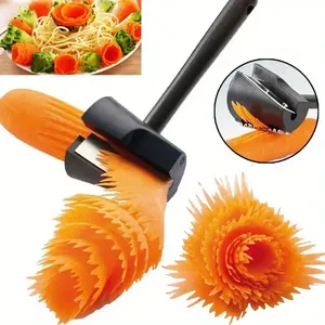 Couteau d'office manuel multifonctionnel en plastique PP <span class=keywords><strong>de</strong></span> cuisine Outils <span class=keywords><strong>de</strong></span> coupe <span class=keywords><strong>de</strong></span> fruits fantaisie Motifs <span class=keywords><strong>de</strong></span> fleurs pour salade Préparation <span class=keywords><strong>de</strong></span> légumes - Product Image 3
