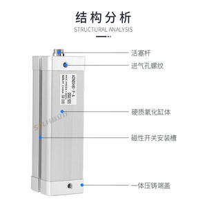 Cylindres pneumatiques compacts ADN12/16/20/25/32/40/50/63/80/100, petit type de connexion filetée - Product Image 2