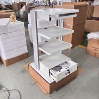 Chariot d'endoscopie médicale mobile personnalisable, directement de l'usine, avec 3 plateaux et tiroir verrouillable, pour hôpital ou clinique