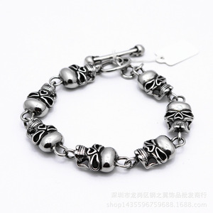 Bracelet crâne yunnique en acier titane, bijoux de style punk unisexe pour hommes et femmes - Product Image 2