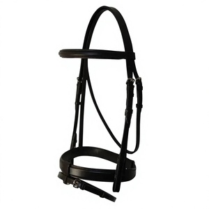 Bridon d'équitation en cuir artisanal de style anglais avec sangles réglables et contrôle sécurisé Modèle SULEMAN 0021 2x3x2m - Product Image 1