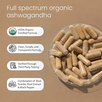 Capsule d'Ashwagandha à base de plantes naturelles 2100MG par portion Complément nutritionnel quotidien à base de plantes