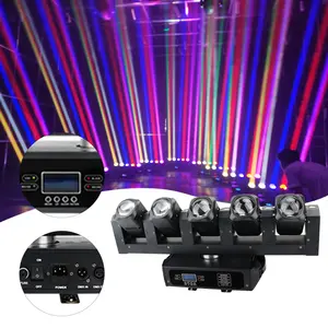 Tiitee 5 Eyes LED RGB Moving Head Beam Bar Light beam light KTV bar dyed scanning spotlight with strobe 5pcs moving head light