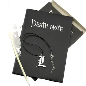 Death Note Anime Notebook Set, Tạp Chí Da Và Vòng Cổ, Bút Lông, Tạp Chí Viết Nghệ Thuật Hoạt Hình, Sổ Ghi Chú Chết, A5