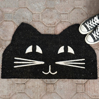 Paillassons en coco de bienvenue en forme de chat mignon personnalisé