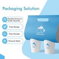 Support à gobelets en papier personnalisé pour 2/4 tasses de café, plateau de transport pour boissons chaudes, emballage en papier pour boissons