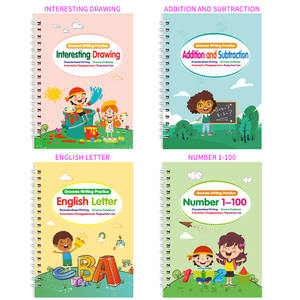 Grand cahier d'écriture réutilisable à rainures magiques pour enfants avec 1 stylo et 5 recharges, <span class=keywords><strong>livre</strong></span> d'écriture à encre effaçable - Product Image 1