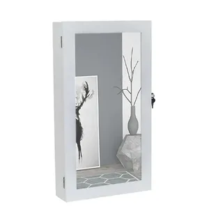 Wall Mounted Jewelry Cabinet Armoire with Mirror Jewelry Storage Organizer