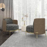 Fauteuil en tissu de luxe léger, style nordique moderne, pour salon, salle à manger et hôtel - Fauteuil de détente design