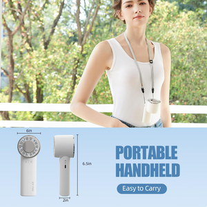 Handheld Fan High-Speed Brushless <b>Mini</b> Fan Hand <b>Desk</b> Neck Rechargeable Fan - Product Image 4