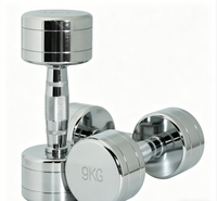 Haltères réglables en fonte chromée BLD DB-02, antidérapants, durables, avec poids fixe, garantie 5 ans, pour la musculation à domicile ou en salle de sport