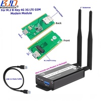 Adaptateur sans fil USB 3.0 Type-A NGFF M.2 B Key avec 1 emplacement pour carte SIM, 2 antennes, étui de protection pour module modem 3G 4G LTE GSM WWAN
