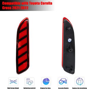 Luces Traseras LED Rojas para Toyota Corolla Cross 2020 <span class=keywords><strong>2021</strong></span> 2022, Luces de Freno, Niebla y Señal de Giro Secuencial, 3 en 1, Reflectores de Parachoques - Product Image 3