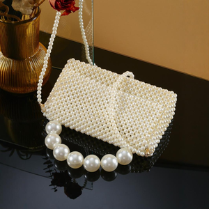 Bolso de mano de noche para mujer, nuevo estilo 2025, con perlas, bolso de mano cuadrado para novia, bolso de mano con cierre abierto, bolsos de moda para mujer - Product Image 4