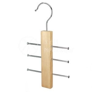 Belts Scarf Wardrobe Hanger Holder Hook Mens Hardwood Homewares Closet Organizers Wooden Tie Rack with Non-Slip Design