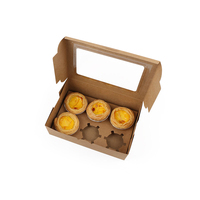 Emballage de carte en papier personnalisé, tarte aux œufs, Cupcake pâtisserie à emporter, boîtes en carton avec fenêtre transparente