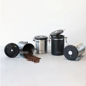 Highwin Factory 700g Silver Vacuum Coffee Canister Stainless Steel Tea Container Airscape Coffee Canister