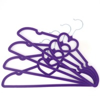 Gut Verkäuflicher Neuer Wandmontierter Kleiderbügel in Herzform, Lila Liebes-Samt-Kleiderbügel für Hemden, Anzüge, Mäntel, Jacken und Hosen