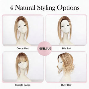 Topper de <span class=keywords><strong>cheveux</strong></span> naturels en gros pour femmes souffrant de perte de <span class=keywords><strong>cheveux</strong></span>, base en soie 4x5.5, clips antidérapants naturels, postiche Remy, couleur personnalisée, direct usine - Product Image 5