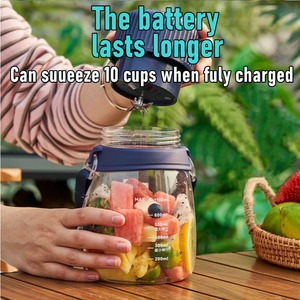 1100ml Portable <b>Large</b>-capacity Juice Bucket Wireless USB Charging Electric Juice <b>Cup</b> Multi-functional Fruit and Vegetable Juicer - Product Image 3