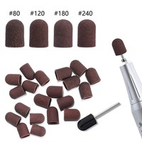 Bandes de ponçage, blocs et capuchons de ponçage, grain violet # Embouts de ponçage 80/120/180 pour perceuse à ongles électrique, accessoire de fraisage pour manucure et pédicure