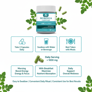 Cápsulas de Extrato de Folha de <span class=keywords><strong>Moringa</strong></span> Pura e Natural, Cápsulas Nutricionais de <span class=keywords><strong>Moringa</strong></span>, Suporte à Vitalidade Imunológica e Metabolismo - Product Image 5