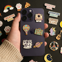 Mobiele telefoon sticker fabriek Pick Me paspoort tas vliegtuig bagage reis metalen mobiele sticker voor telefoon grote voorraad