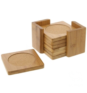 6-Piece <b>Drink</b> <b>Coasters</b> Set, Bamboo <b>Coasters</b> for <b>Drinks</b> with Holder - Product Image 2