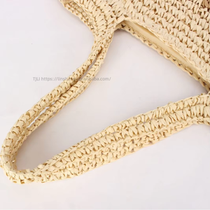 Bolso de Hombro de Cuerda de Papel Tejida de Nueva Generación con Cremallera, Poliéster, Tamaño Grande - Para Uso Diario, Ocio, Viajes, Vacaciones en la Playa, Tanjing - Product Image 2