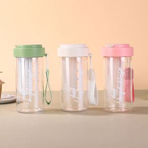 Botella infusora de frutas DD4444 con pajita, duradera, tapa abatible grande, a prueba de fugas, apta para lavavajillas y agua hirviendo, de plástico PC, con cuerda, para niños - Product Image 1
