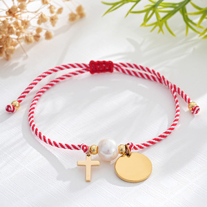 Pulsera de Disco con Nombre Personalizado Grabado, Pulsera de Cuerda Ajustable de Acero Inoxidable, Joyería de Moda Unisex para Regalo - Product Image 2
