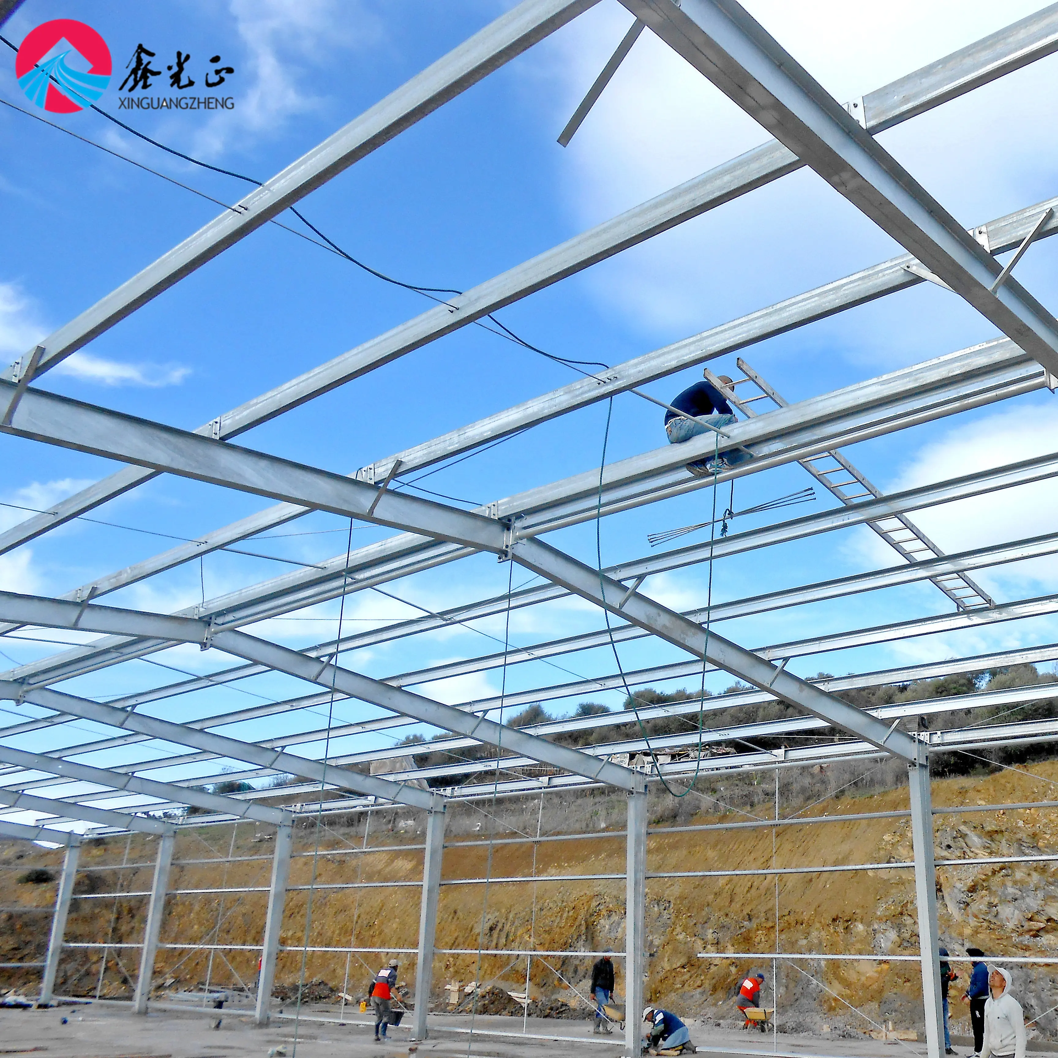 Metal building steel structure factory warehouse iron prefabricated hangar construct