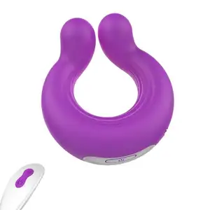 Anneau spermatique à verrouillage vibrant à double tête Anneau pénien retardé Anneau de stimulation du clitoris pour le partage en couple