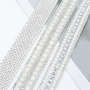 Diamond Stickers DIY Jewelry Self-adhesive Pearl Rhinestone <strong>Strip</strong> Accessories Sparkly Clothing Accessories <strong>Resin</strong> Diamond <strong>Strips</strong> - Product Image 4