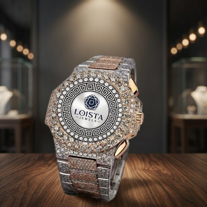 Nuevo Reloj de Diamantes Moissanite con Diseño Moderno, Correa de Acero Inoxidable Plateada, Pasa el Test de Diamantes, Estilo Hip Hop para Fiestas, PARA LOISTA - Product Image 1