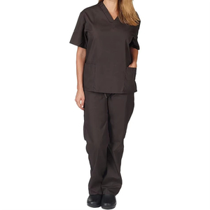 Tenues d'infirmière personnalisées avec logo, respirantes, douces, col en V, manches courtes, pantalons, ensembles de blouses, uniformes médicaux pour médecins, hôpitaux et infirmières - Product Image 2