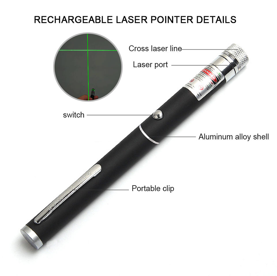 Line Pointer Machine Green Cross Line Powerful Laser Pointer with USB Charging Laser Line ...