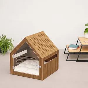 <span class=keywords><strong>Maison</strong></span> de luxe en bois massif pour animaux de compagnie cages d'intérieur pour animaux de compagnie maisons avec porte en acrylique chat chien animaux maisons pour animaux de compagnie à <span class=keywords><strong>vendre</strong></span> - Product Image 6