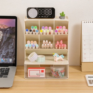 Plastic Drawer-Type Multi-Layer <b>Makeup</b> Brush <b>Box</b> Slanted Pen Holder Cosmetic <b>Makeup</b> Organizer for Dresser Bathroom Vanity - Product Image 5
