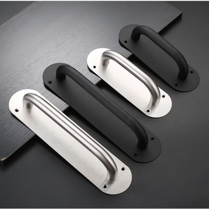 200mm * 45mm Thick Stainless Steel Bottom <b>Plate</b> Handle Fireproof <b>Door</b> Handle Wooden <b>Door</b> Surface Mounted Handle - Product Image 4