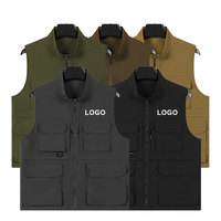 Gilet de pêche imperméable à séchage rapide avec logo personnalisé, multi-poches, pratique, gilet de travail en maille pour homme, pour l'extérieur