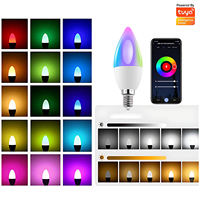 Ampoule LED intelligente Tuya Wifi RGBCCT RGBCW 110V/220V, lumière de bougie LED E14, changement de couleur, intensité variable, décoration intérieure, commande vocale