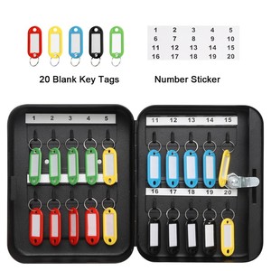 Caja de almacenamiento de bloqueo de llave de metal para montaje en pared con 20 ganchos para llaves Gabinete para llaves - Product Image 5