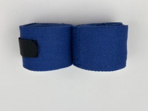 Soporte de Muñeca de Algodón Azul con Cierre de Gancho y Bucle, Transpirable, Unisex, para Levantamiento de Pesas y Entrenamiento de Fuerza - Product Image 2